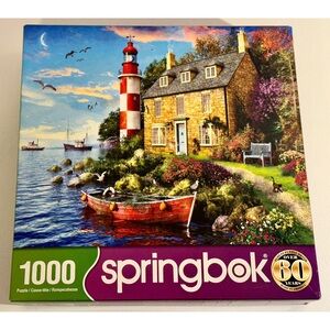 Springbok “The Cottage Lighthouse” 1000-Piece Jigsaw Puzzle • Complete